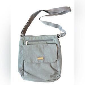 Baggallini Gray Nylon Crossbody Bag Lightweight Travel Organizer